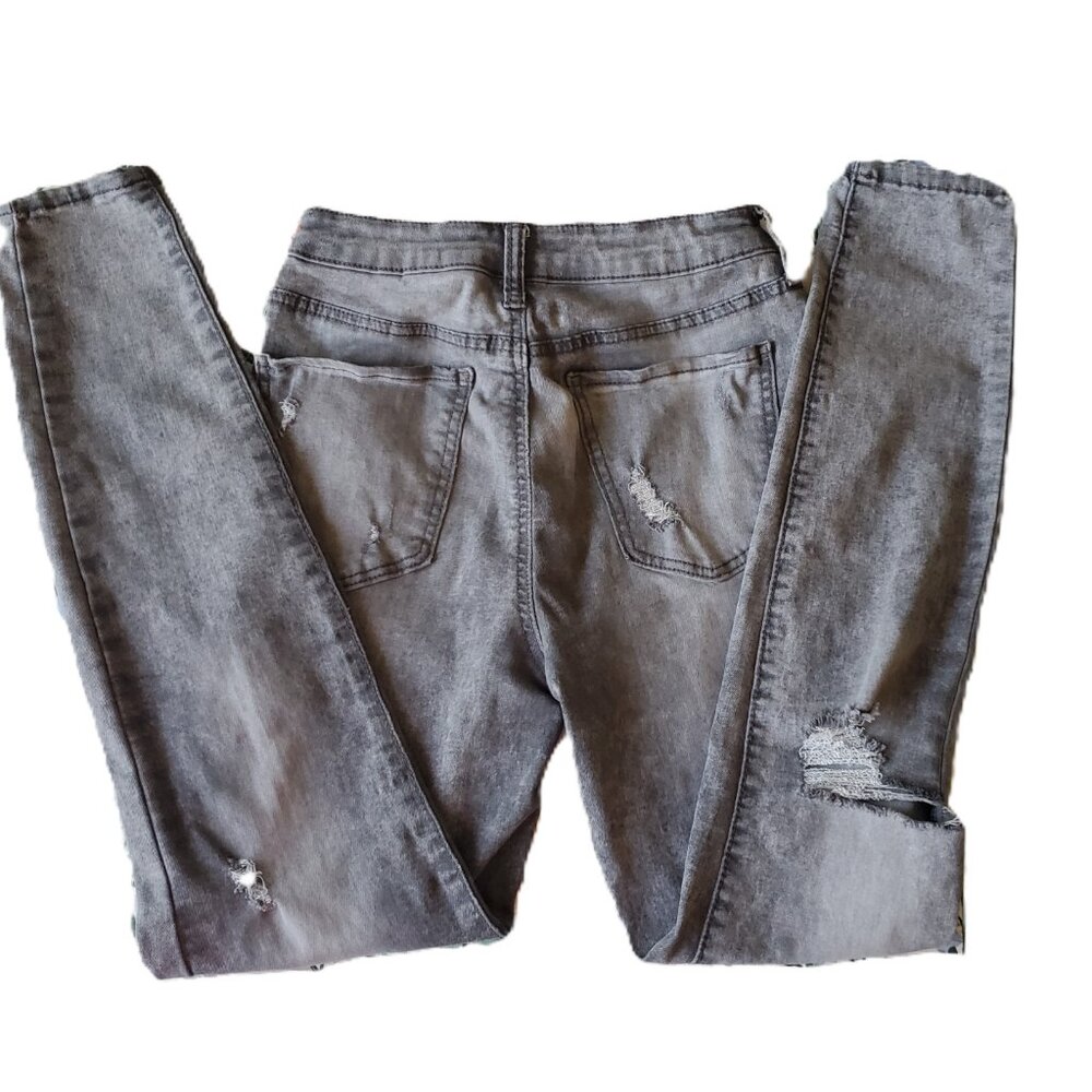 So Gray Distressed High Rise Jegging 5/27W